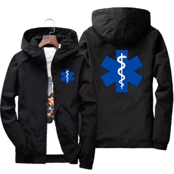 EMT Emergency Ambulance 2024Men's New Spring And Autumn Fashionable Outdoor Waterproof Jackets Windbreaker Coat Camping Clothes - Image 4