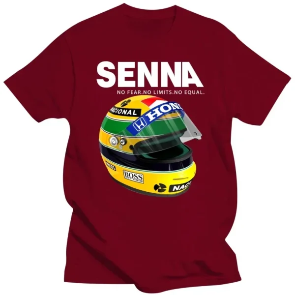 Ayrton Senna Helmet Short Sleeve Men's T-shirt, Racing T-shirt, Crewneck Top, Popular Men's Clothing, Plus Size, Summer - Image 5