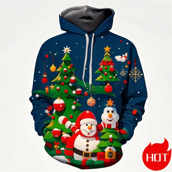 Fashion New 3D Happy Christmas Printing New In Hoodies & Sweatshirts Cute Snowmen Christmas Ornament Graphic Pullovers Clothing - Image 6