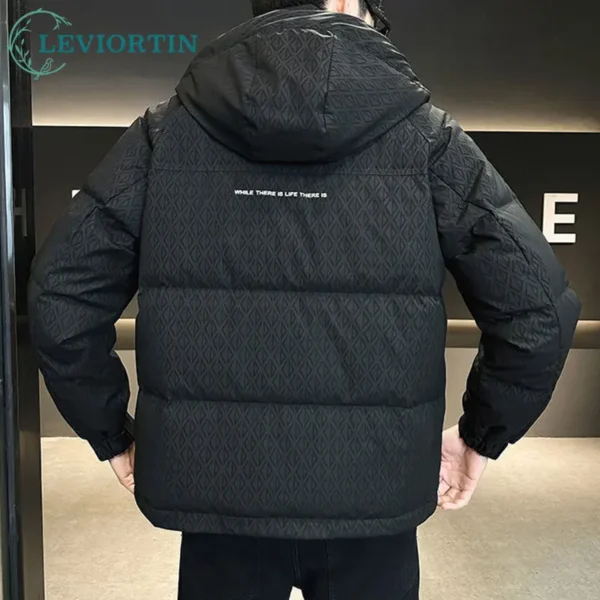 Fashion Vintage Down Jacket For Men Fall Winter Warm Parka Coats Male Lightweight Stand Up White Duck Down Hooded Puffer Jacket - Image 5