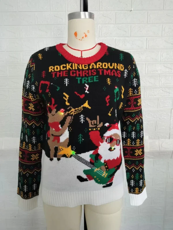 2024 Winter Women's Christmas Sweaters Print Cute Soft Jumpers Full Sleeve O Neck Casual Loose Streetwear Pull Femme Xmas Look - Image 5