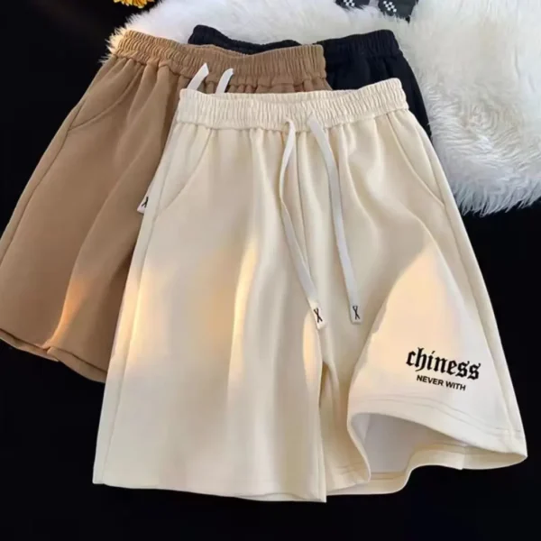 Monogram-printed sports shorts Men's summer thin loose straight leg casual pants trend brand all-in-one quarter pants - Image 3