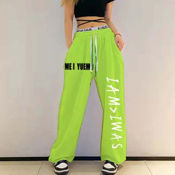Spring Summer Streetwear Fashion Patchwork Hip Hop Pants Female Loose Casual Letter Print Sweatpants Women's Hipster Trousers - Image 4