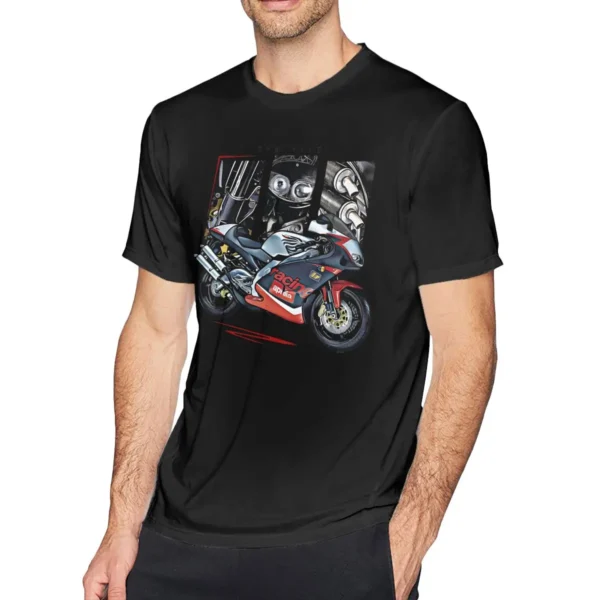 Men's T-Shirts RS 250 Novelty 100% Cotton Tees Short Sleeve Aprilia Racing Italy T Shirt Round Collar Tops Printing - Image 3