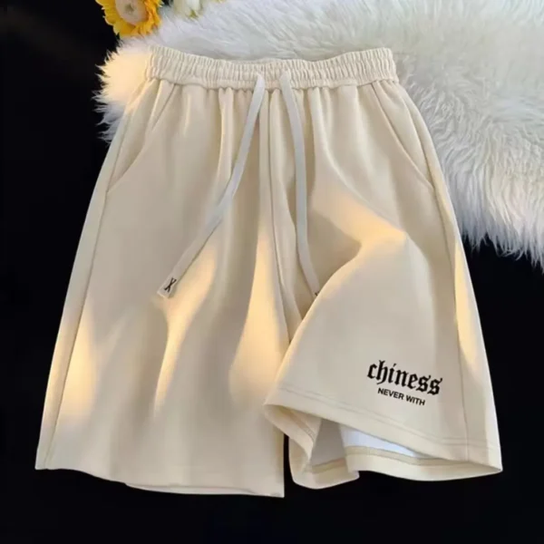 Monogram-printed sports shorts Men's summer thin loose straight leg casual pants trend brand all-in-one quarter pants - Image 4