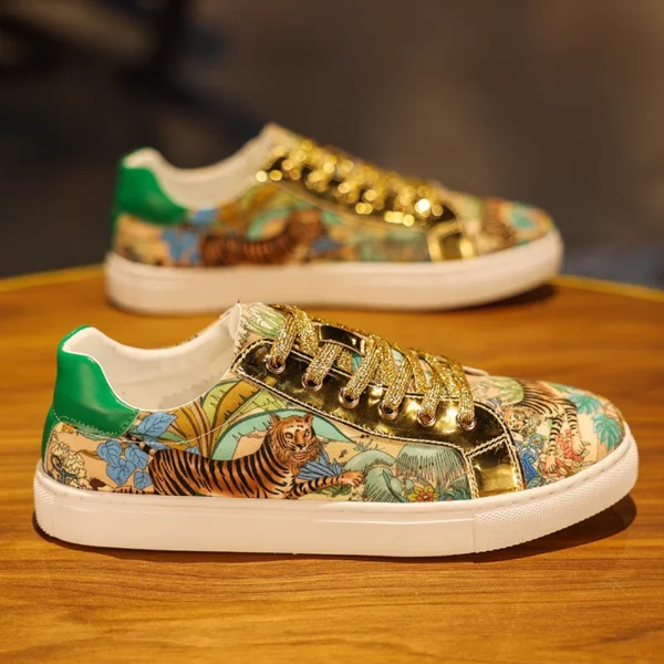 Luxury Fashion Colorful Animal Decoration Lace-up Casual Shoes Comfortable S Shoes for Men - Image 2