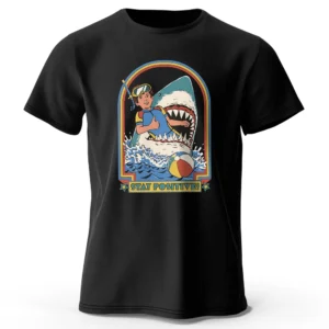 Fashion Beach Surfing Child T-Shirts Funny Shark Print T Shirt For Men Casual O-neck Short Sleeve Tops Summer Street Loose Tees