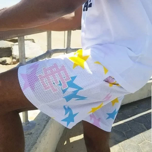 New Summer Eric Emanuel EE Basic Mesh Short Classic Floral Printed Gym Shorts Men's Gym Basketball Sports Beach Shorts - Image 4