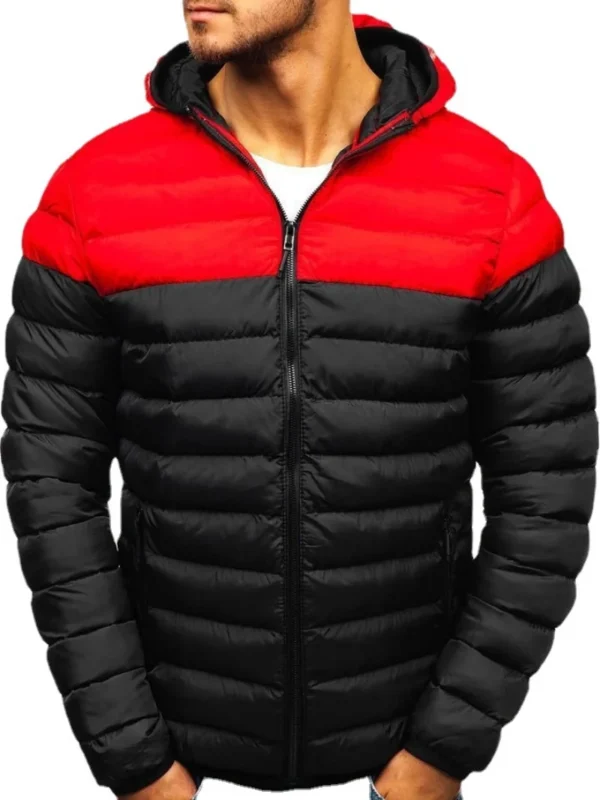 Winter Men Jacket Hoodies Coat Casual Parkas Male Two Color Patchwork Men's Winter Jackets
