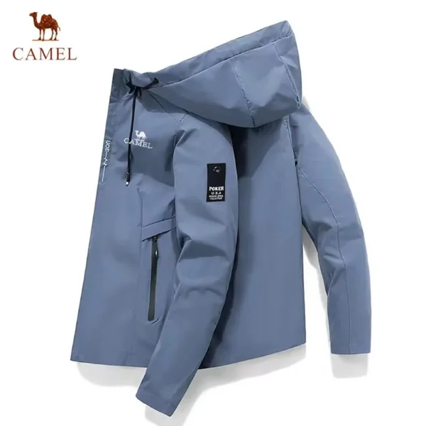 Camel high-quality embroidered men's sports jacket windproof hood casual fashion brand sports mountaineering cycling - Image 3