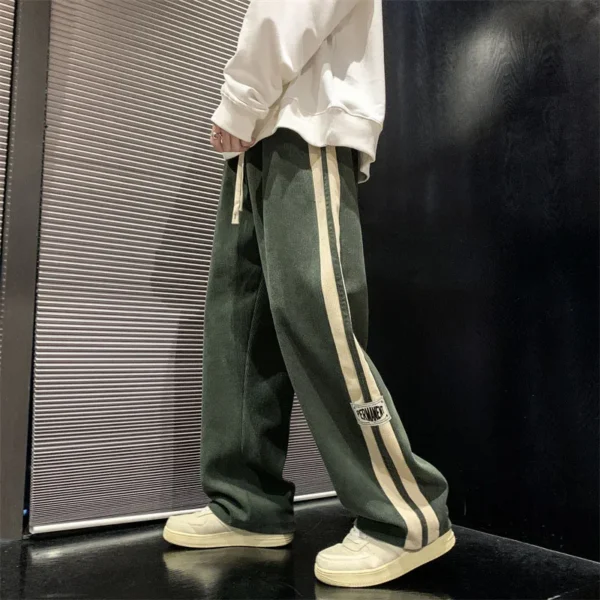 2023 Side Striped Corduroy Baggy Pants Men Streetwear Korean Fashion Casual Hip Hop Vintage Cargo Pants Loose Trousers Joggers - Image 5