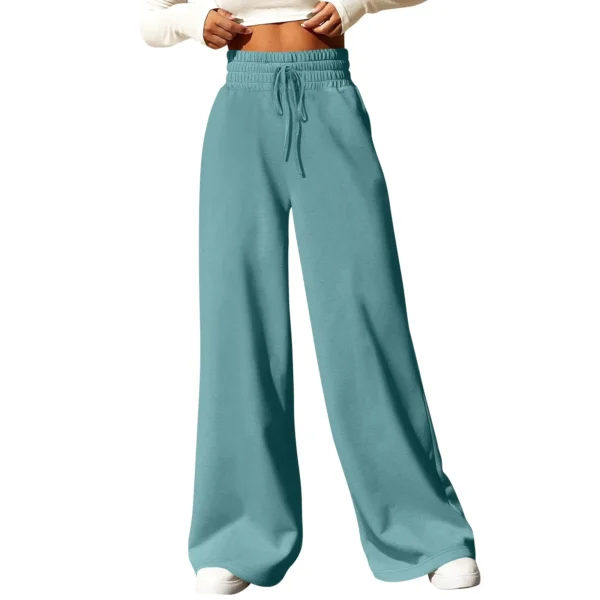 Womens Wide Leg Sweatpants Casual Loose Solid Color Pants Comfy Joggers Baggy Sweatpants Pockets Pants for Women Women’s Pants - Image 6