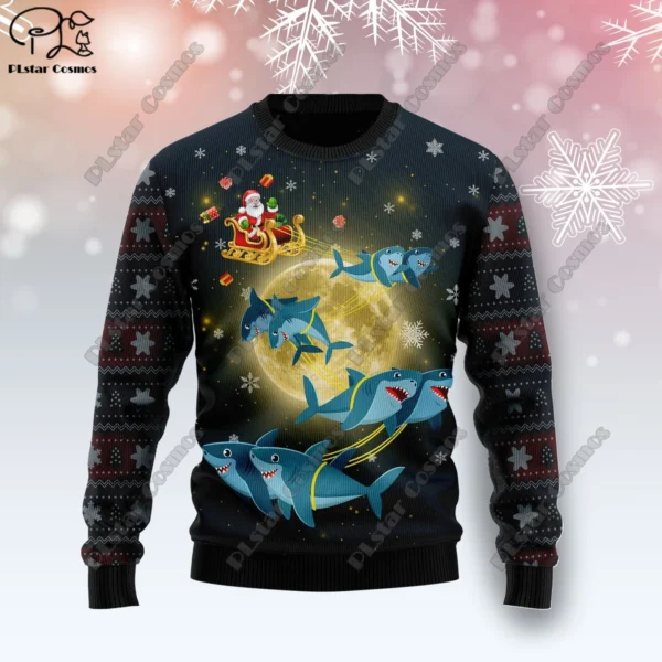 New 3D Printed Animal Custom Series Cute Christmas Pattern Ugly Sweater Street Casual Winter Sweatshirt S-12 - Image 6
