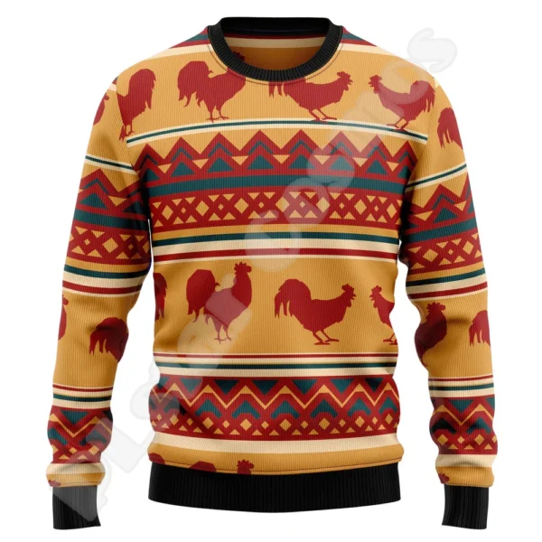 Christmas Knitted Sweater Graffiti Tattoo Retro Vintage Sweatshirts 3DPrint Unisex Pullover Harajuku Casual Funny Long Sleeve 14 - Image 6