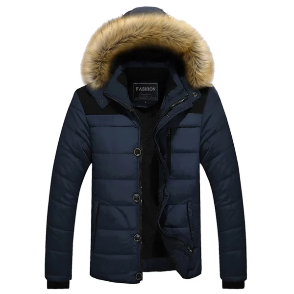 TRAF 2024 Winter New Popular Men's Padded Jacket Thickened Padded Jacket Korean Version Hooded Collar Padded Jacket Men - Image 2
