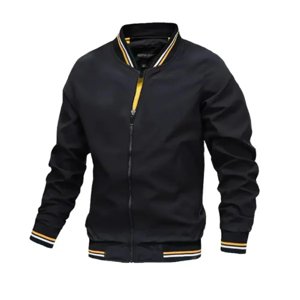 2024 New Autumn and Winter Men's Stand Collar Casual Zipper Jacket Outdoor Sports Coat Windbreaker Jacket for Men Waterproof - Image 3