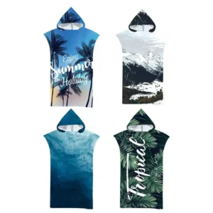 Fashion Surf Poncho Men Microfiber Surf Poncho Changing Robe With Hood Unisex Outdoor Swim Towel Warmer For Surfing And Diving