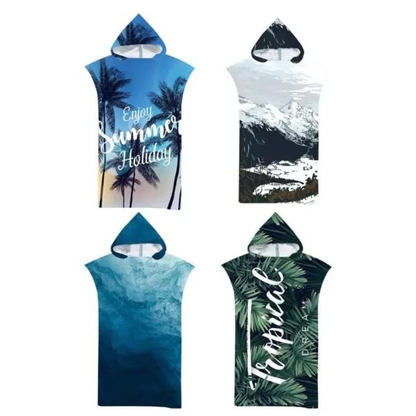 Fashion Surf Poncho Men Microfiber Surf Poncho Changing Robe With Hood Unisex Outdoor Swim Towel Warmer For Surfing And Diving