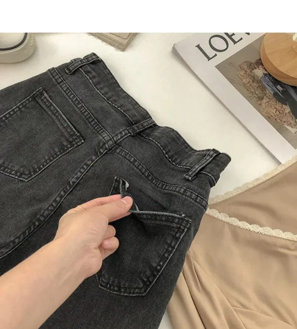 New Summer Women Wide Leg Classic High Waist Black Denim Shorts Casual Female Solid Color White Blue Loose Jeans Shorts - Image 6