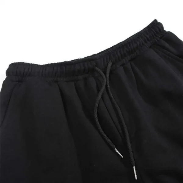 Men Casual Shorts Mid-Rise Elastic Drawstring Shorts Pockets Wide Leg Knee Length Solid Loose Fitness Running Shorts Sportwear - Image 3