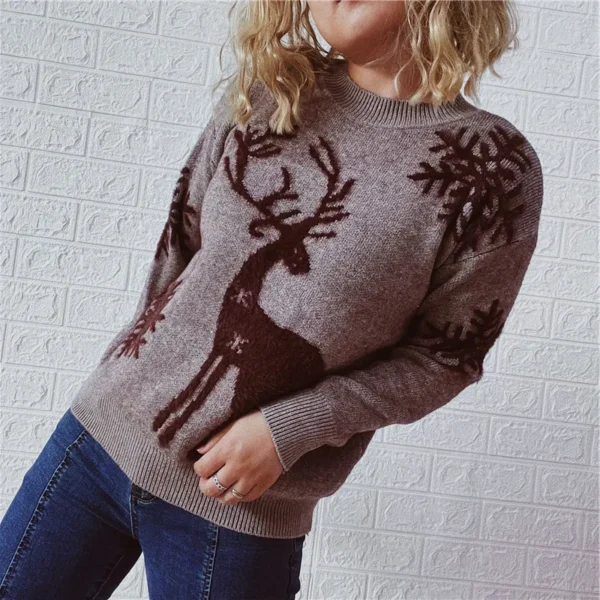 Christmas Sweater Woman Snow Deer Soft Knitted O-Neck Long Sleeve Pullovers Female Loose Warm Knitwear Jumper New Year Clothes - Image 4