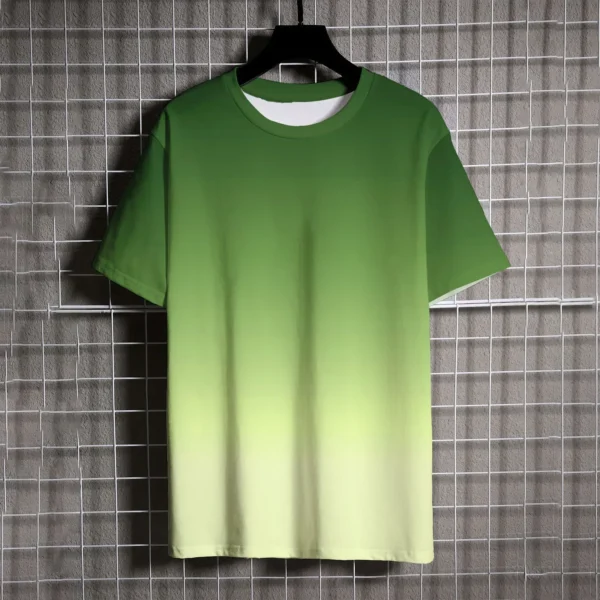Casual Crew Neck Men's T-shirts Black and White Gradient Print Men's Short Sleeve Tee Tops Oversized T-shirt Tshirt Clothing Man - Image 5