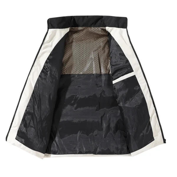 Men's Down Jacket Autumn and Winter New Stitching Color Trend Versatile Outdoor Camping Stand Collar Coat Men's Cotton Clothing - Image 2