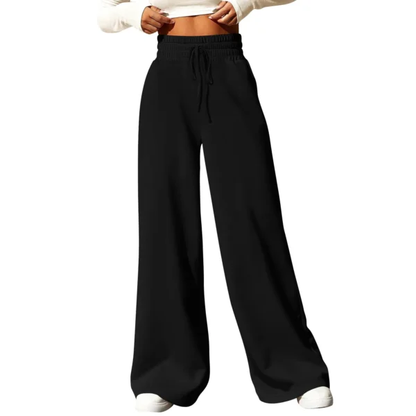 Womens Wide Leg Sweatpants Casual Loose Solid Color Pants Comfy Joggers Baggy Sweatpants Pockets Pants for Women Women’s Pants - Image 4