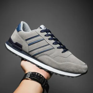 Men Chunky Sneakers Suede Men's Casual Shoes Stylish Trainers Jogging Shoes Non-slip Rubber Lace-up Male Sneakers Plus Size 45