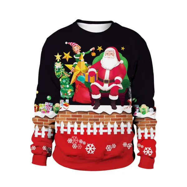 Unisex Ugly Christmas Print Pullover Sweater Shape For Men Women 3D Funny Hoodies Autumn Winter Sweaters Jumpers Tops - Image 2