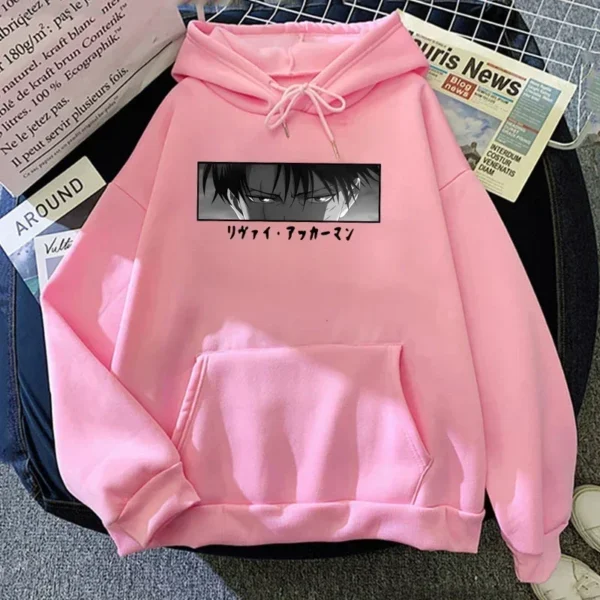 New Women Men Hoodies Anime Levi Ackerman Printed Tops Casual Harajuku Sweatshirts Loose Pullover - Image 4