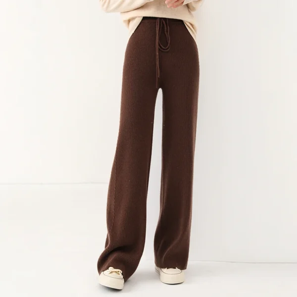 Wool Straight Leg Wide Leg Pants for Women 2024 Autumn/Winter New High Waist Warm Straight Leg Dragging Casual Pants - Image 5