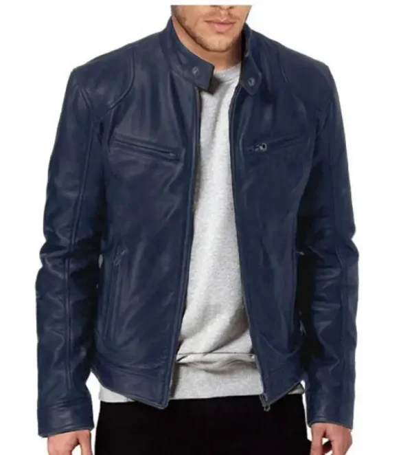 Mens Motorcycle Leather Jacket Slim Fit Short-Coat Lapel PU Jackets Autumn New Zipper Stand Windproof Leather Coat Mens Clothing - Image 4