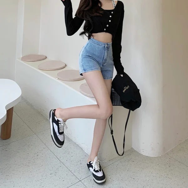 New Jeans Womens Shorts Summer Denim Shorts Fashion Versatile Hot Girl High Waist Peach Butt Shorts Booty Shorts Sexy Girl - Image 5