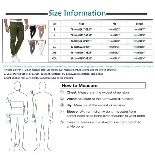 Cargo Pants Men Multiple Pockets Sports Jogging Trousers Lightweight Hiking Spliced elastic band Outdoor Binding leg sweatpants - Image 6