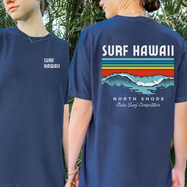 Hawaiian Traditions North Shore Hawaii Surfing Men Women White 100% Cotton T-shirt Comfortable Beach-style Surf Tshirt Tops - Image 4