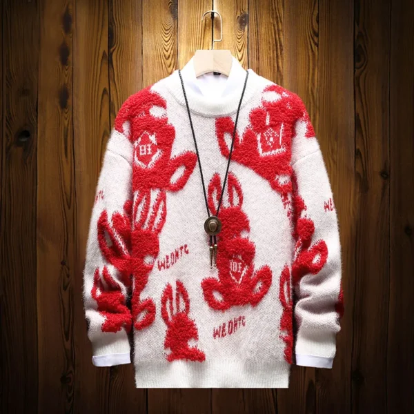 Mens Women Winter Christmas Sweater Mens Casual Loose Jacquard O-Neck Knitted Pullover Jumper High Street School Couple Sweater - Image 2