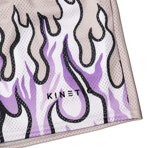 2024 Mesh Breathable Men Shorts GYM Basketball Running Quick-Drying Shorts Baggy Flame Print Fashion Shorts Summer Shorts - Image 5