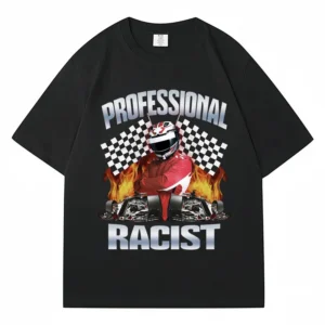 Funny Professional Certified Racing Meme T Shirt Men's Clothing Trendy Retro Short Sleeve Cotton Oversized Street T-Shirt Unisex