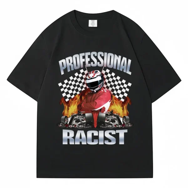 Funny Professional Certified Racing Meme T Shirt Men's Clothing Trendy Retro Short Sleeve Cotton Oversized Street T-Shirt Unisex