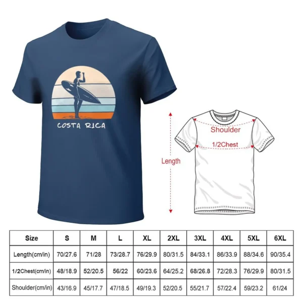 Costa Rica Summer Surf, Beach Surfing Paradis Vintage Retro Style, CR Surfer T-Shirt - Image 2