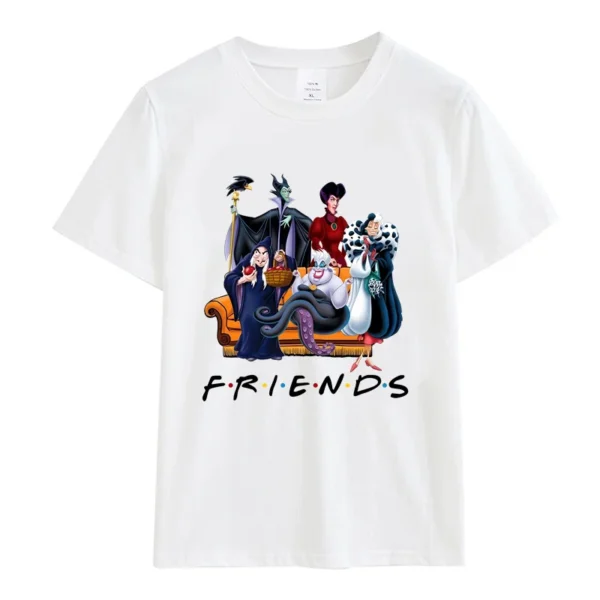 Disney Villains Women's T-Shirts Tops Tees Cotton Short Sleeve Black T-shirt Clothes for Women Y2k Streetwear Summer Woman 2024 - Image 4