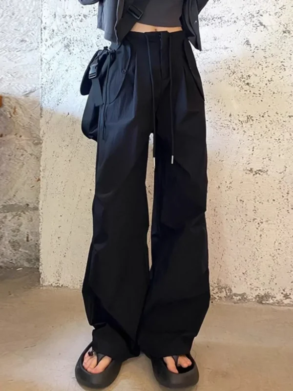 Girl Workwear Pants Overalls Women Autumn High Waist Parachute Pants Casual Wide Leg Pants Quick-Drng American Sweat pants Rush - Image 2
