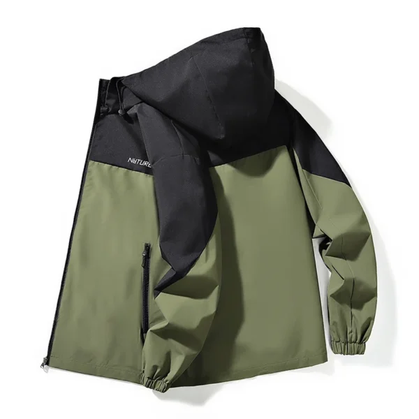 Men's Hooded Jacket New Spring Autumn Casual And Comfortable Windbreaker Outerwear Patchwork Color Outdoor Sports Windproof Coat - Image 3