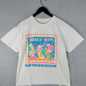 Beach Boys T shirt size large California neon surfing style rare colorful vtg long or short sleeves