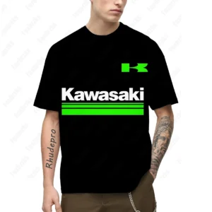 2024 Summer All-match Kawasakis Motorcycle Short-sleeved T Shirt For Men And Women Racing Fans T-shirt Cycling Half-sleeved