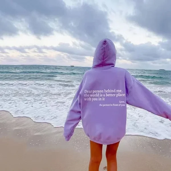 Autumn Y2k Pullover Hoode Women Young Lady Printed Letter Dear Person Behind Me Hoodie Plus Size Aesthetic Hoody Sweatshirt Tops - Image 4