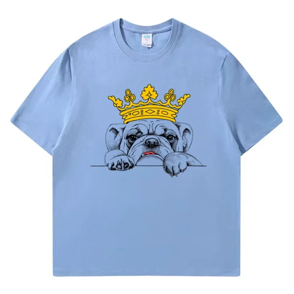 French Bulldog Retro Print Summer Men's 100% Cotton Tops Fashion Streetwear Men's Clothing Oversized O Neck Men's T-Shirt - Image 4