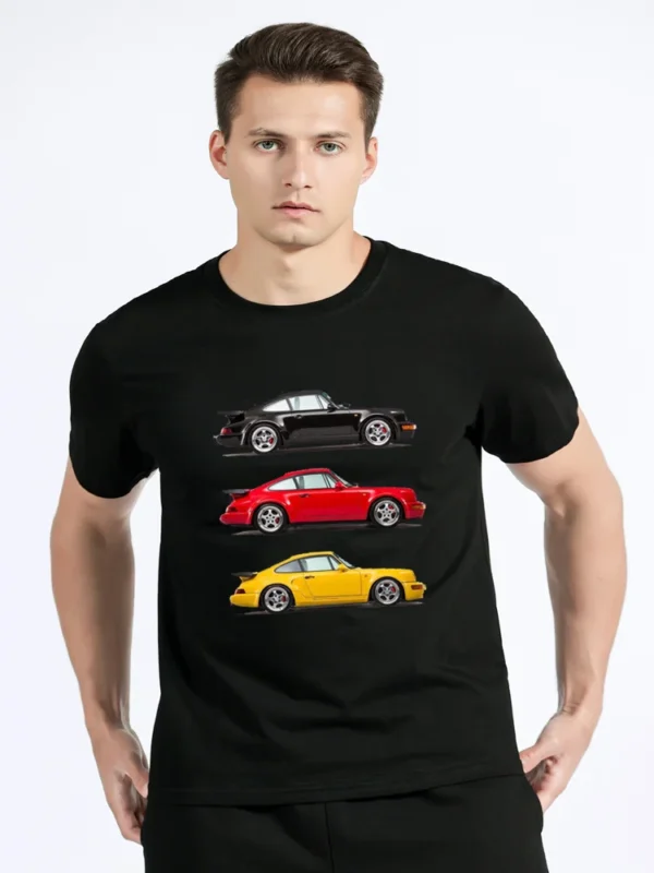 Car Racing Classic Graphic T Shirts Short Sleeve Cotton T-shirt Oversize Tshirt Funny Tees Harajuku Streetwear Men's Clothing