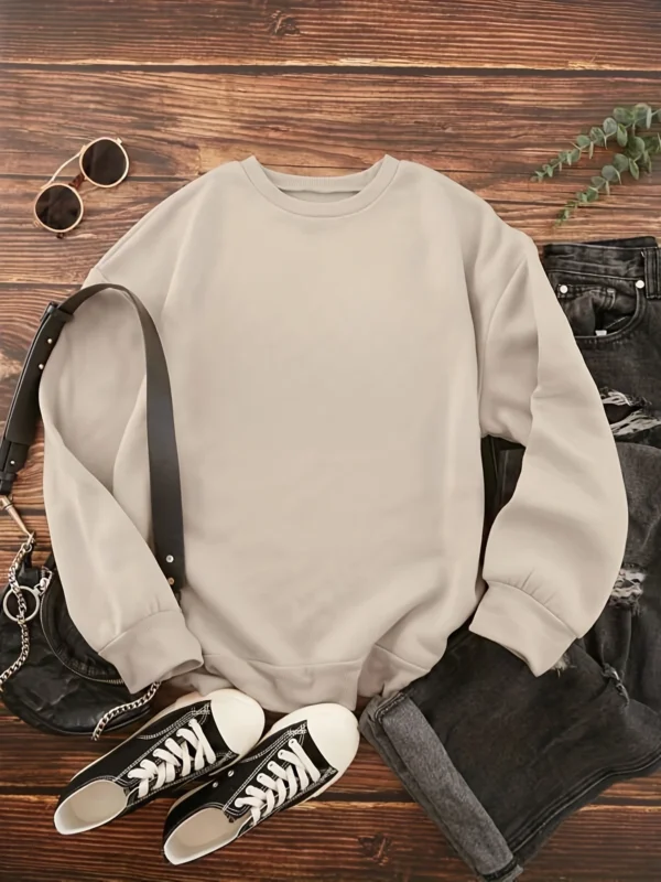 Winter Plus Size Women's Sweat-shirt Round Neck Loose Sweatshirts With Print Oversized Outerwear Female Sweatshirt Clothing Tops - Image 3